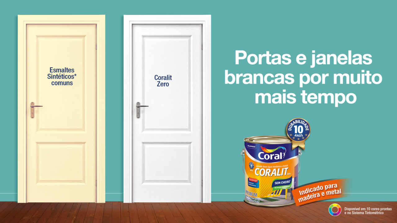 Coralit Zero: portas e janelas brancas por mais tempo
